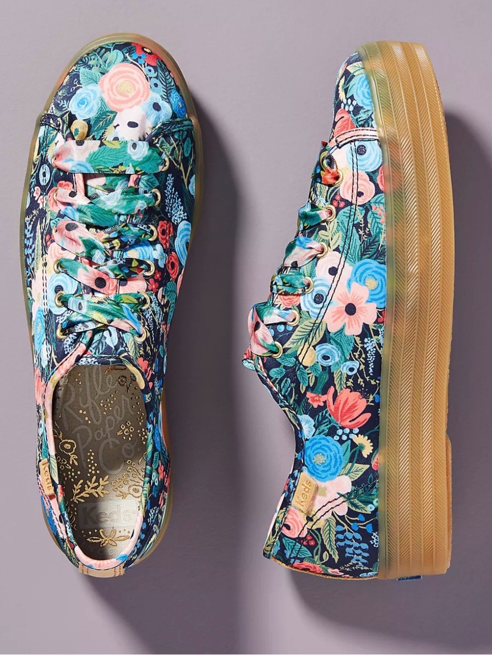 Anthropologie Keds x Rifle Paper Co. Garden Party Platform Sneakers, Size 6.5